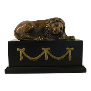 Vintage Sleeping Lion Sculpture