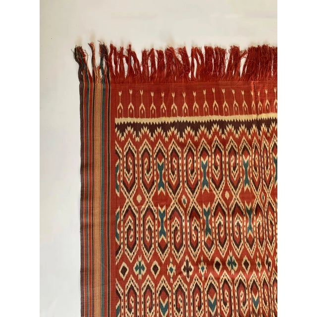 Tribal Ikat Textile From Toraja Tribe of Sulawesi With Stunning Tribal Motifs For Sale - Image 3 of 5