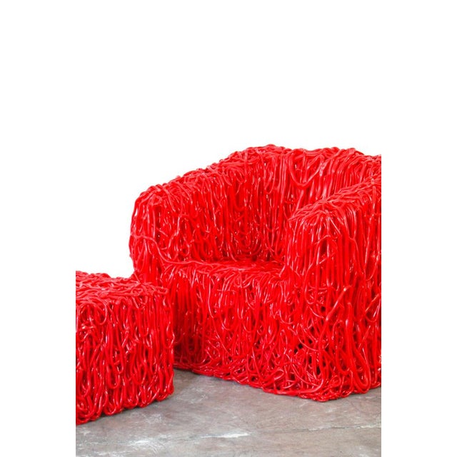 1990s Set of Senzafine Model Armchair and Ottoman by Gaetano Pesce, 1996 For Sale - Image 5 of 14