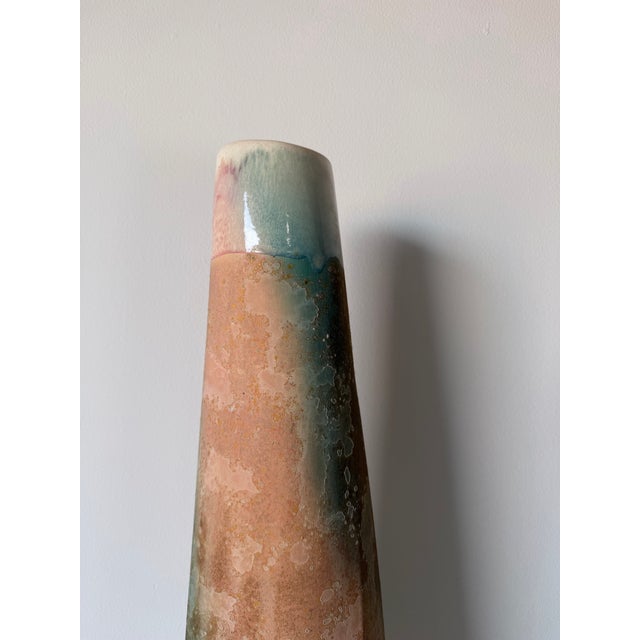 1980s Vintage Tony Evans Raku Studio Pottery Tall Vase For Sale In Miami - Image 6 of 12