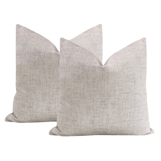 22" Metallic Linen Platinum Pillows a Pair Chairish