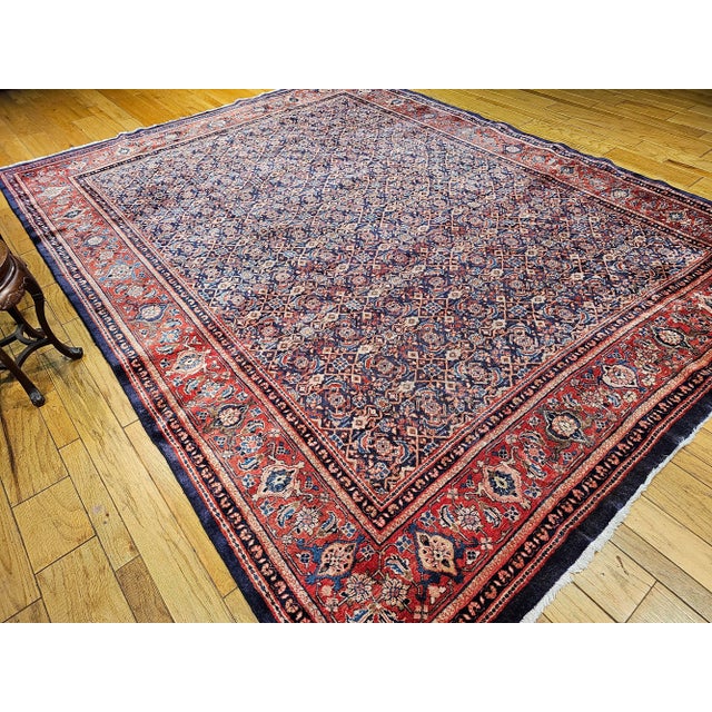 Vintage Persian Mahal Sultanabad Rug, Wool Pile, Allover Geometric Design For Sale - Image 12 of 12
