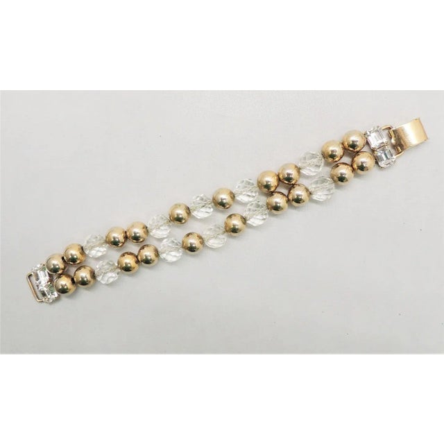 Vintage 1950s Signed Napier Rhinestone & Glass Beaded Bracelet For Sale In Philadelphia - Image 6 of 7