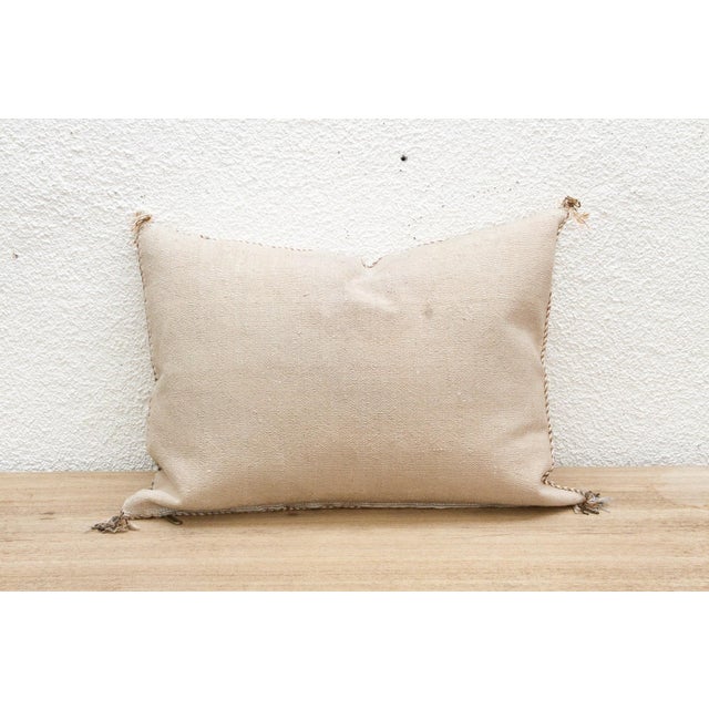 Textile Riad Cream Silk Rug Lumbar Pillow For Sale - Image 7 of 7