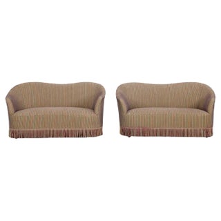 Set of Fede Cheti Fabric Sofas, Italy, 1940s For Sale