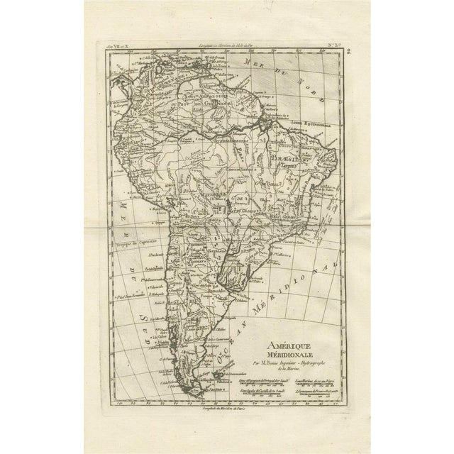 Antique South America Enlightenment Map by Rigobert Bonne, 1780s For Sale - Image 12 of 12