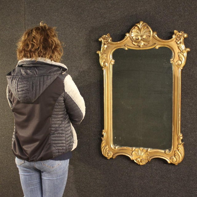 1950s 20th Century Italian Painted and Gilded Mirror, 1950s For Sale - Image 5 of 11