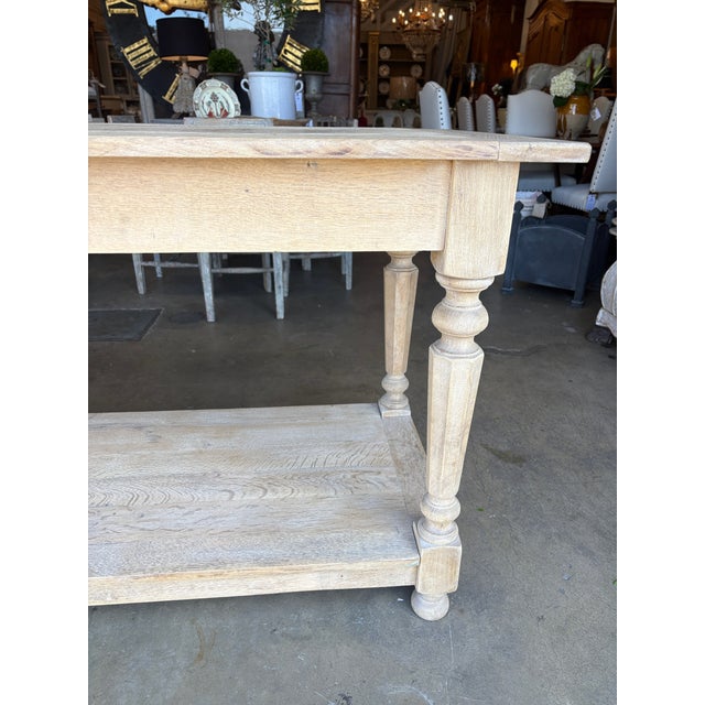 Large 19th Century French Bleached Oak Draper's Table For Sale - Image 10 of 12