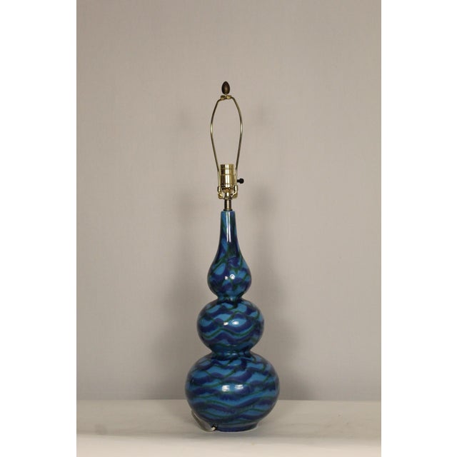 Blue Mid 20th Century Aldo Londi Influence Table Lamp For Sale - Image 8 of 11