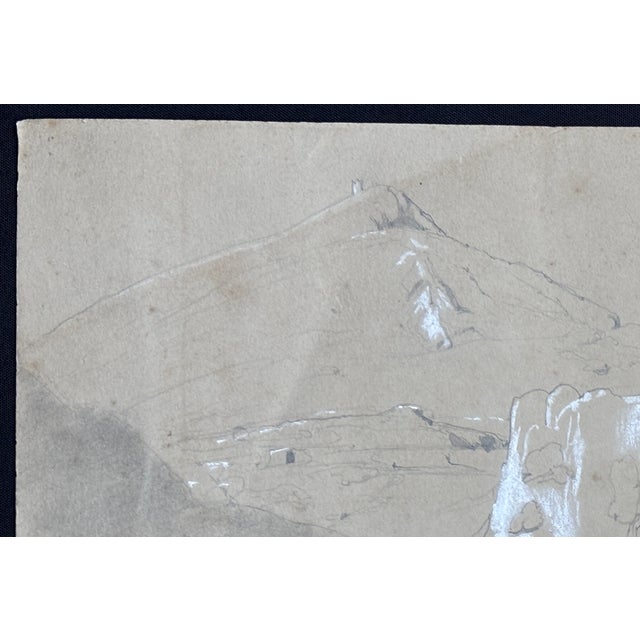 Late 19th Century Gibraltar Sketch in Graphite and White Crayon, Ca Prior to 1888 For Sale - Image 5 of 12