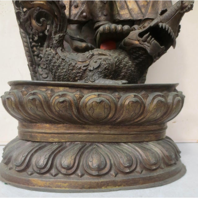 Copper Repousse Manjusri Late 19th Nepal For Sale - Image 10 of 16