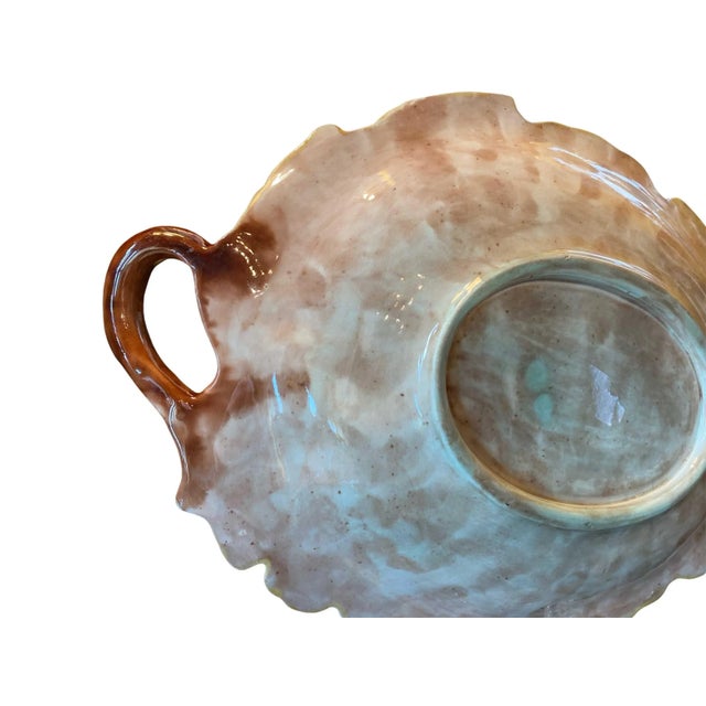 Green Majolica Leaf Dish With Acorns For Sale - Image 8 of 9