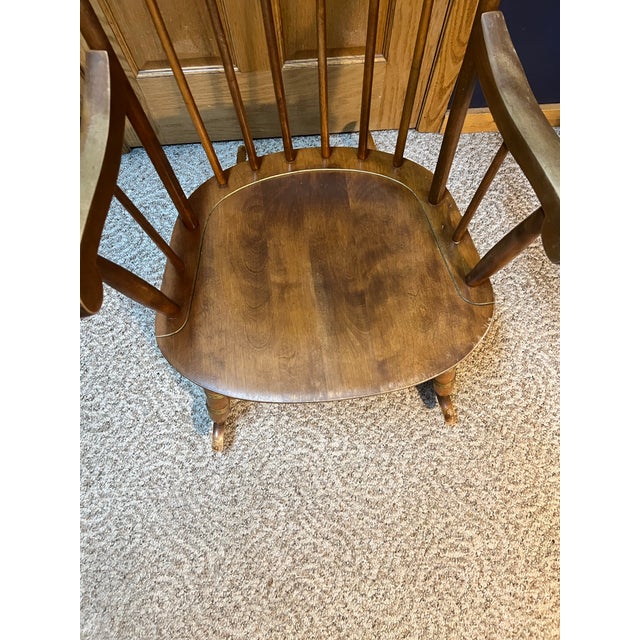 Nichols & Stone Vintage Nichols & Stone Boston Rocker – Gardner, Mass – Hand-Painted Fruit & Floral Crest For Sale - Image 4 of 10