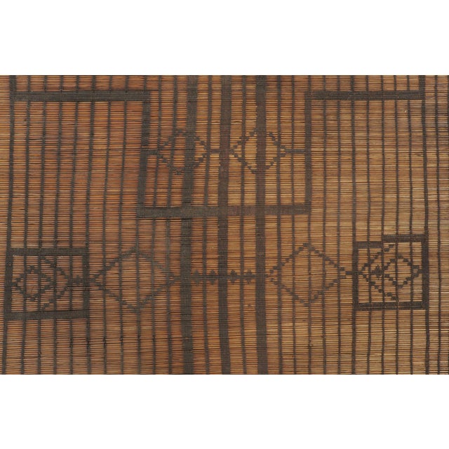 1950s Vintage Moroccan Tuareg Mat With Rhythmic Tribal Geometry - Rug & Kilim For Sale - Image 5 of 9