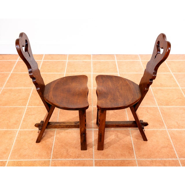 Arts & Crafts Tiger Oak Chairs by Rupert Griffiths for MCM, 1950s, Set of 2 For Sale - Image 17 of 18