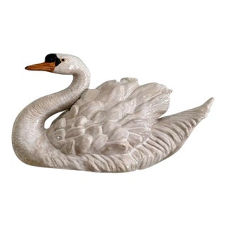 Vintage Large Ceramic Swan For Sale
