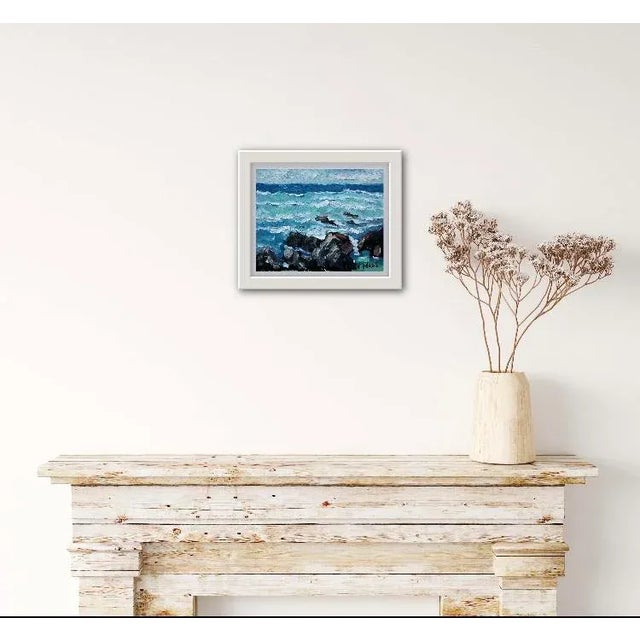 Contemporary Seascape, Modern Coastal Oil Painting For Sale - Image 4 of 6