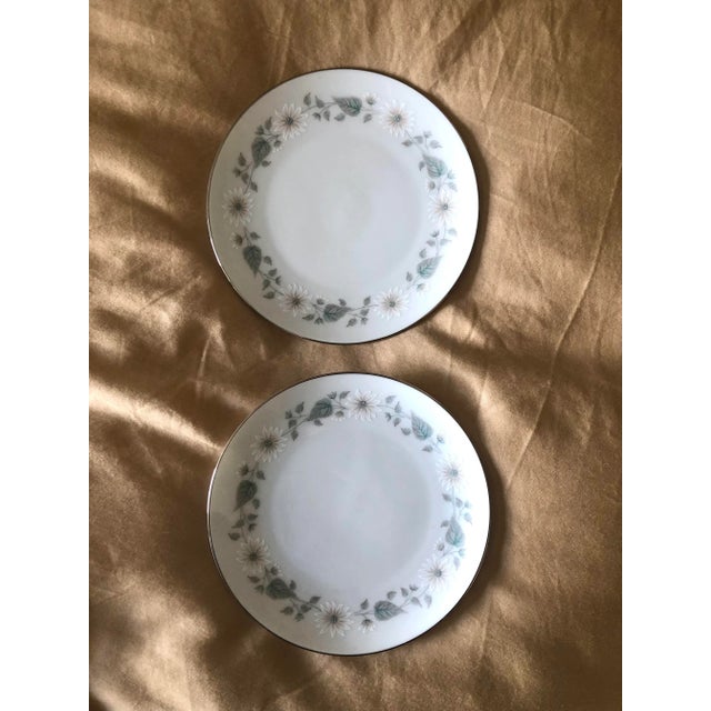 Two 1960s Noritake Wellesley Platinum Rim Dessert Plates - a Pair For Sale In New York - Image 6 of 6