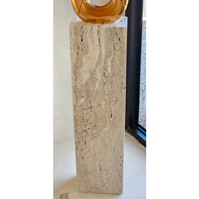 2020s Travertine Pedestal Column For Sale - Image 5 of 5