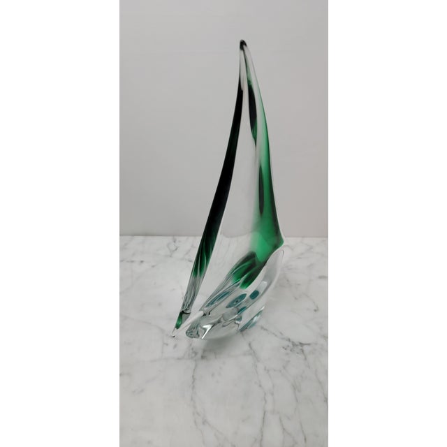 Mid-Century Modern Vintage Oggetti Murano Art Glass Sail Boat Sculpture For Sale - Image 3 of 8