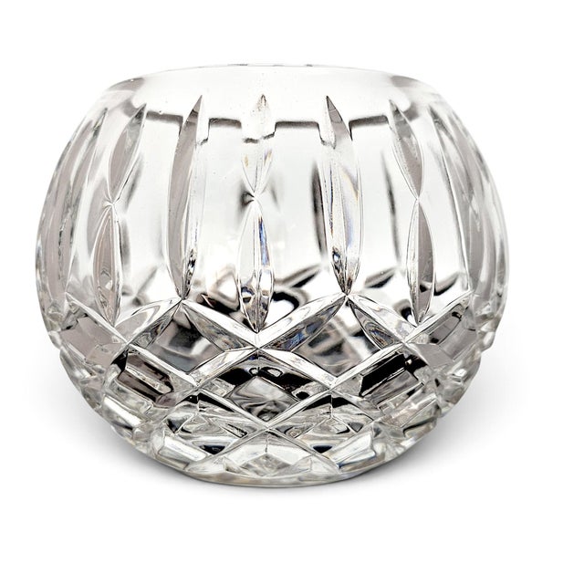 Contemporary Late 20th Century European Deep-Cut Crystal Geometric Rose Bowl 5" For Sale - Image 3 of 9