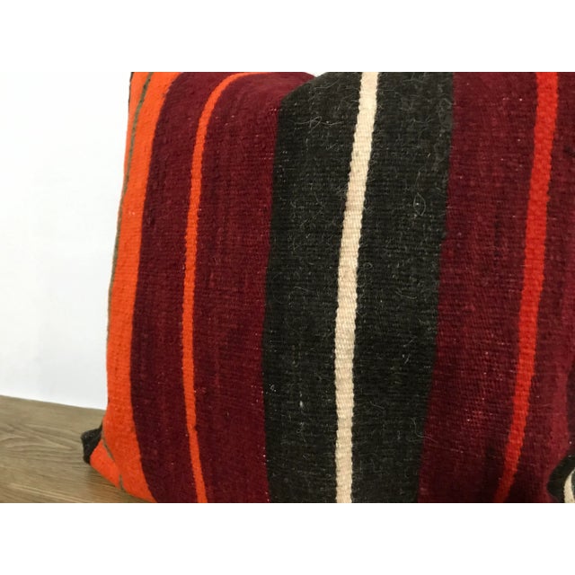 Turkish Stripe Design Tribal Kilim Pillow Cover For Sale - Image 4 of 6