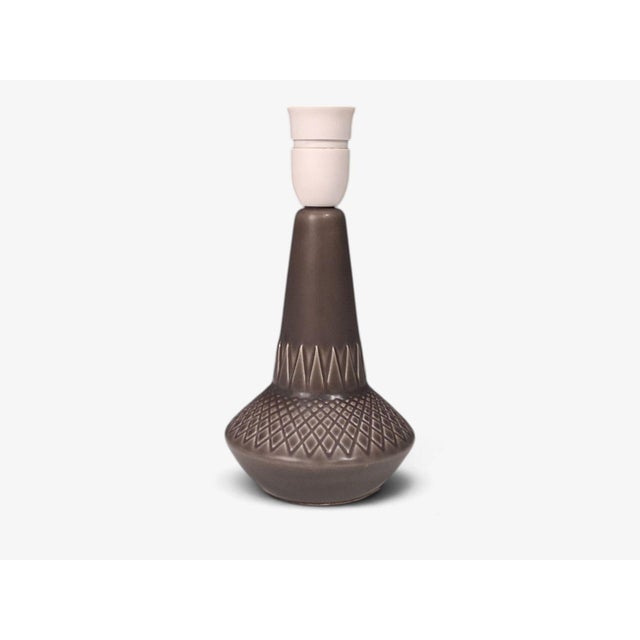 1960s Mid-Century Modern Einar Johansen, Table Lamp, Brown Stoneware For Sale - Image 4 of 10