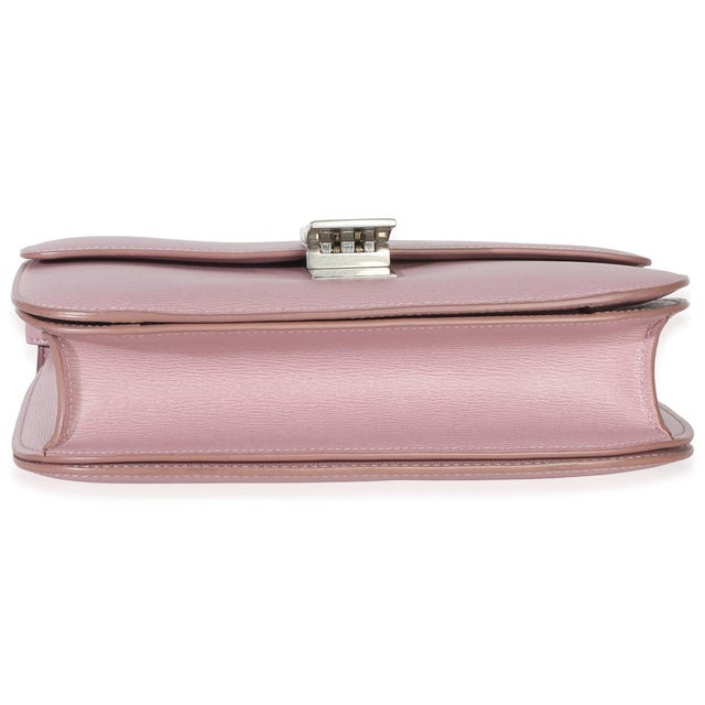 2010s Pink Textured Calfskin Small Box Bag For Sale - Image 5 of 9