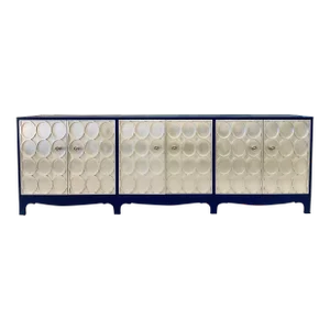 Century Furniture Large Silver Leaf Finished Geometric Sideboard