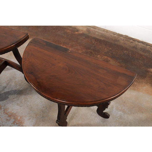 Early 19th Century Pair of Petite Italian 19th C. Demi-Lunes For Sale - Image 9 of 11