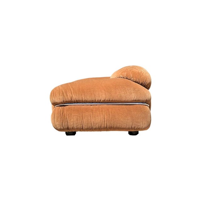 Cassina Space Age Sesann Chair in Camel Brown Alpaca Velvet by Gianfranco Frattini for Cassina, 1972 For Sale - Image 4 of 10