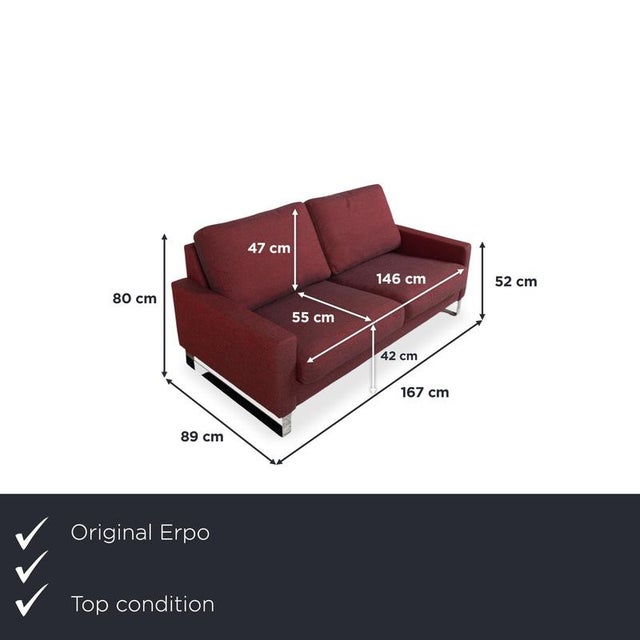 Here you get a two-seater sofa from the CL 500 series by the German manufacturer Erpo, whose red textured fabric adds a...
