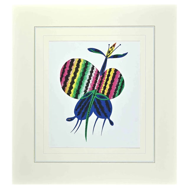 Jean Lurçat, Butterfly, Original Lithograph, Mid-20th-Century For Sale