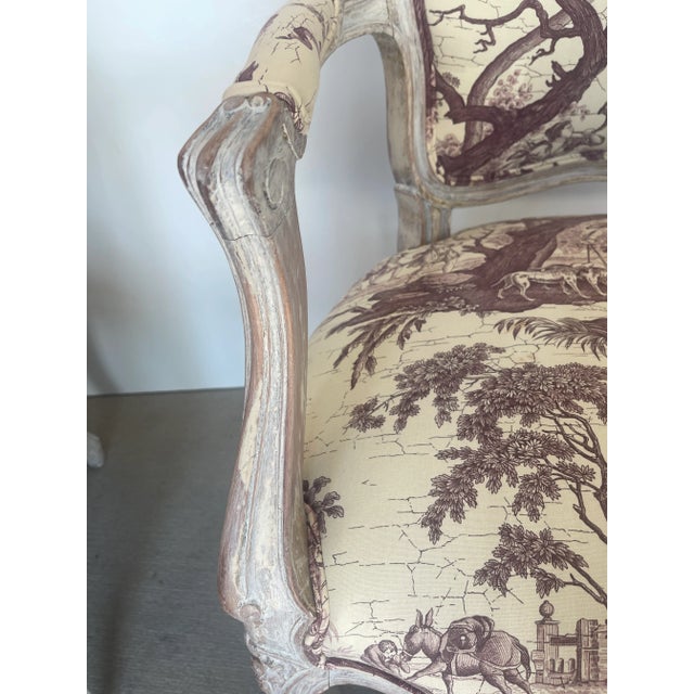 Off-white Pair French Painted Cane Chairs For Sale - Image 8 of 12