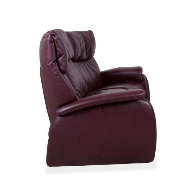 Trapez Leather Three-Seater Red Manual Function Himolla Sofa For Sale - Image 14 of 17