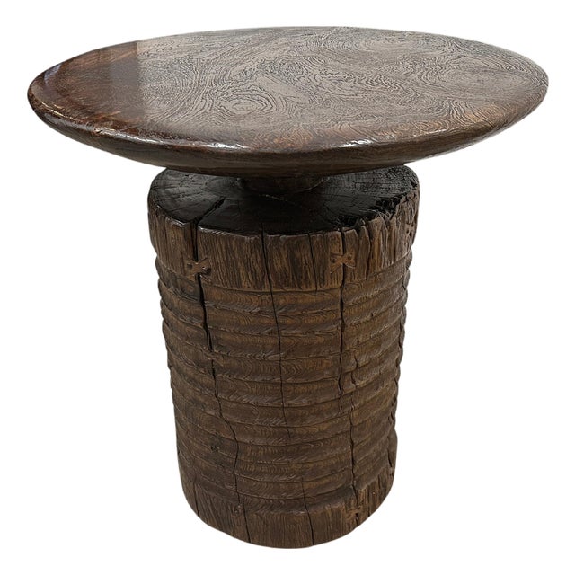 Andrianna Shamaris Impressive Century Old Teak Wood Side Table or Entry Table For Sale