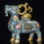 This is an impressive and large vintage Chinese cloisonné enamel and gilt bronze incense burner (censer) crafted in the...