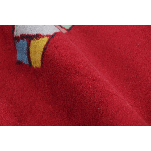 Red Vintage Zeki Müren Rug in Red With Colorful Geometric Patterns, From Rug & Kilim For Sale - Image 8 of 8