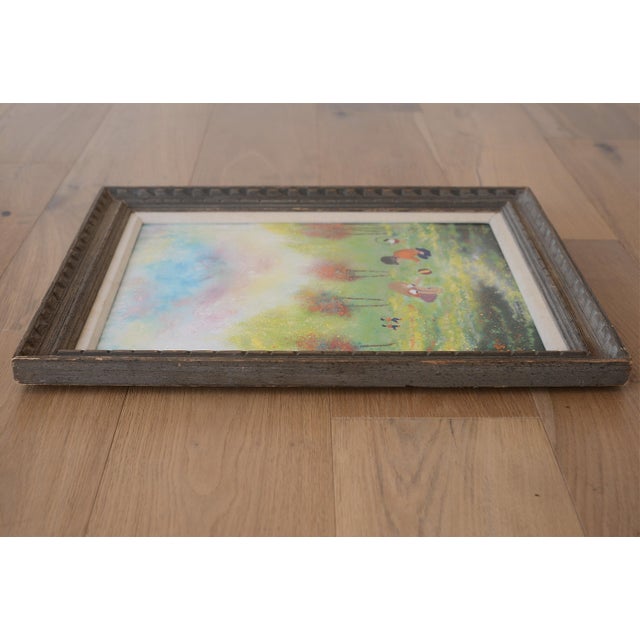 1960s Mid Century Rene Bernard Enamel on Copper Children Playing Painting For Sale - Image 9 of 11