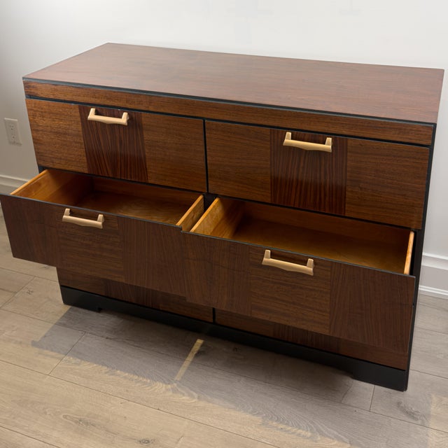 1960s Mid-Century Modern Brutalist Teak & Walnut 6-Drawer Dresser, 1960s For Sale - Image 5 of 10