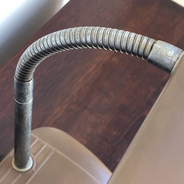 Taupe Mid-20th Century Deco Industrial Gooseneck Desk Lamp For Sale - Image 8 of 12