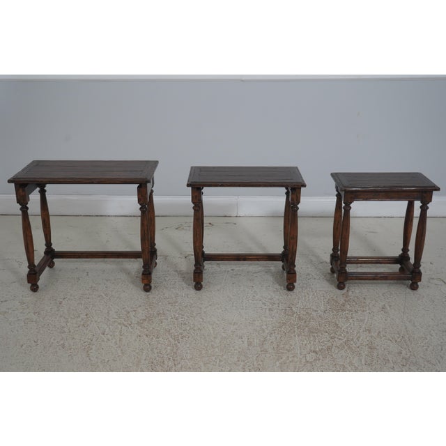 Guy Chaddock Jacobean Distressed Oak Nesting Tables For Sale - Image 10 of 17