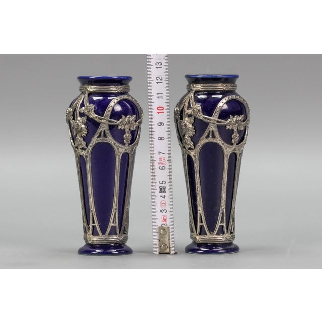 Small Art Nouveau Glazed Ceramic Vases, Set of 2 For Sale - Image 6 of 18