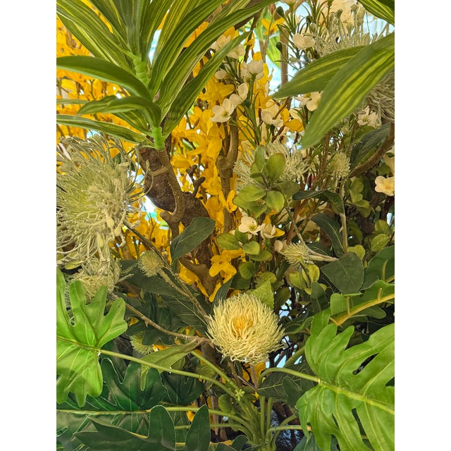 Sculptural Magnolia + Forsythia Silk Botanical Arrangement For Sale - Image 11 of 12
