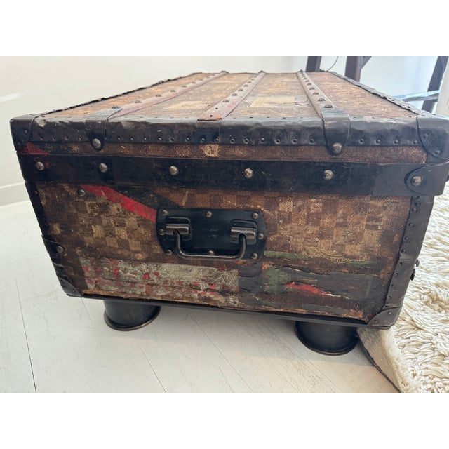 Vintage Checkerboard Trunk Coffee Table For Sale - Image 14 of 17