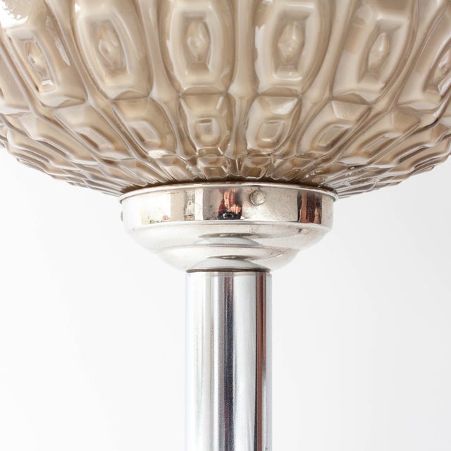 Art Deco Portuguese Table Lamp with Gray Opaline Shade, 1940s For Sale - Image 13 of 16