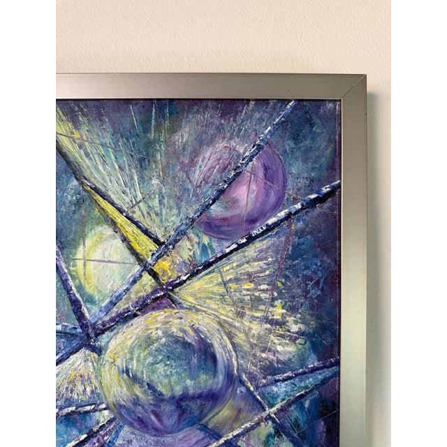 Vintage Noney Coleman "Escape" Geometric Abstract Oil on Canvas – Framed For Sale In Miami - Image 6 of 12