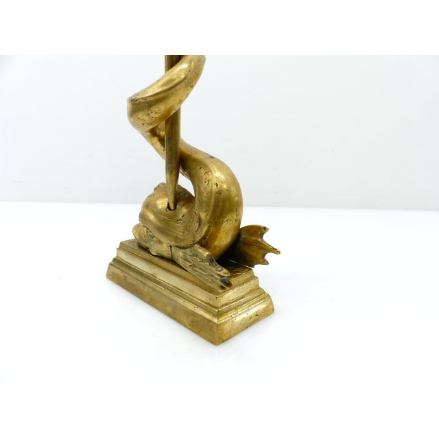 Large Vintage Doorstop in Patinated Brass, 1950s For Sale - Image 6 of 8