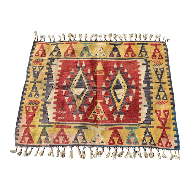1960s Southwestern Traditional Handmade Cappadocia Kilim Rug For Sale