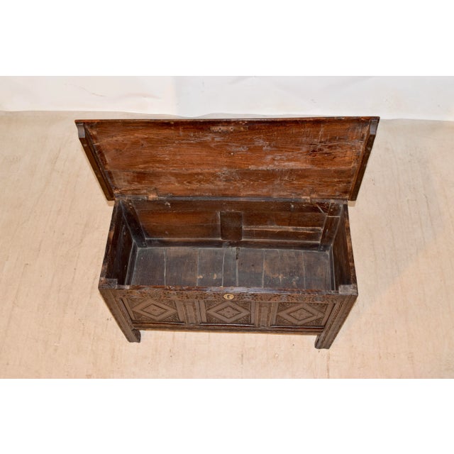 Brown Late 17th-Early 18th Century Carved Blanket Chest For Sale - Image 8 of 11